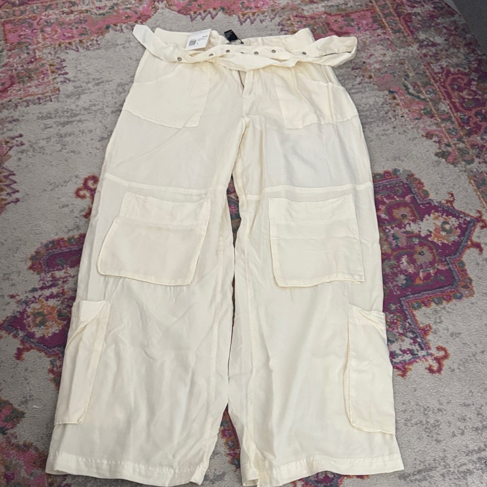 Cream Cargo Pants